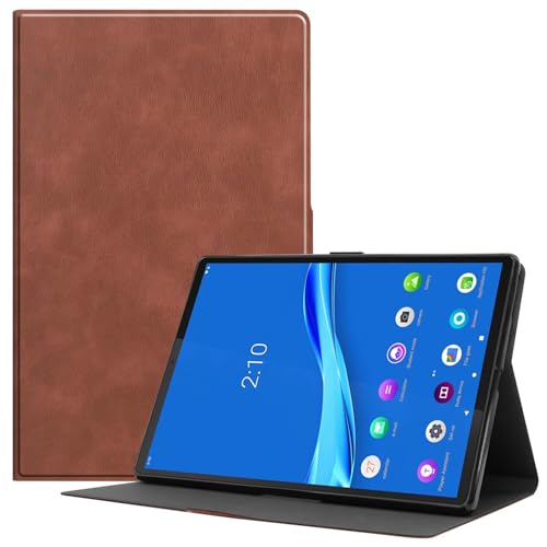 SZLONKOU Tablet Cover for Lenovo Tab M10 FHD Plus 10.3 TB-X606F/M/N/L/X(2020 Release),Ultra Slim Folio Stand Lightweight Leather Case for Lenovo Tab M10 Plus 10.3" 2020 (NPW-Brown)