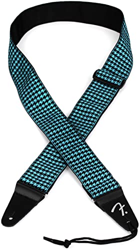 Fender Houndstooth Jacquard Guitar Strap, 2In, Teal #TOP24