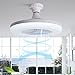 MINGRT E27 LED Fan Plafonnier Petit Moderne Ventilateur de Plafond avec Éclairage Silencieux 36W Ventilateur de Plafond Lumière pour Toilettes Bureau, Chambre Enfants, Balcon, Petite Chambre, Allée