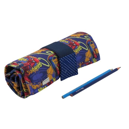 Estojo de Rolo para 100 Lápis de Cor Homem-Aranha - Organize e Proteja Seus Materiais de Arte com Estilo!