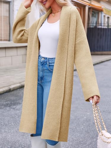 Image of Saodimallsu Womens Long Cardigan Sweaters Chunky Open Front Oversized Slouchy Knit Fall Trendy Coatigan Jackets