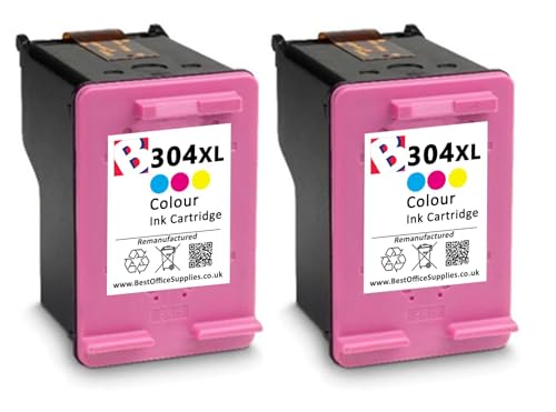 2 cartuchos de tinta 304 XL para impresoras HP Deskjet 3720 304XL 2600 2620 2622 2630 2632 2633 2634 3700 3722 3723 3730 3732 3733 3733 3732 3733 3733 3 3732 3733 3733 3 3732 3733. 735 3. 750 3752