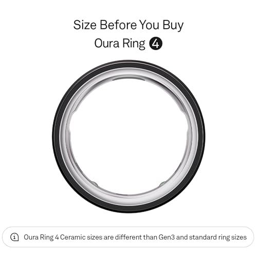 Image of OURA Ring 4 - Black - Size 5 - Smart Ring | Size First Ring 4 Sizing Kit | Sleep Tracking Wearable - Heart Rate - Fitness Tracker - Up to 8 Days Battery Life