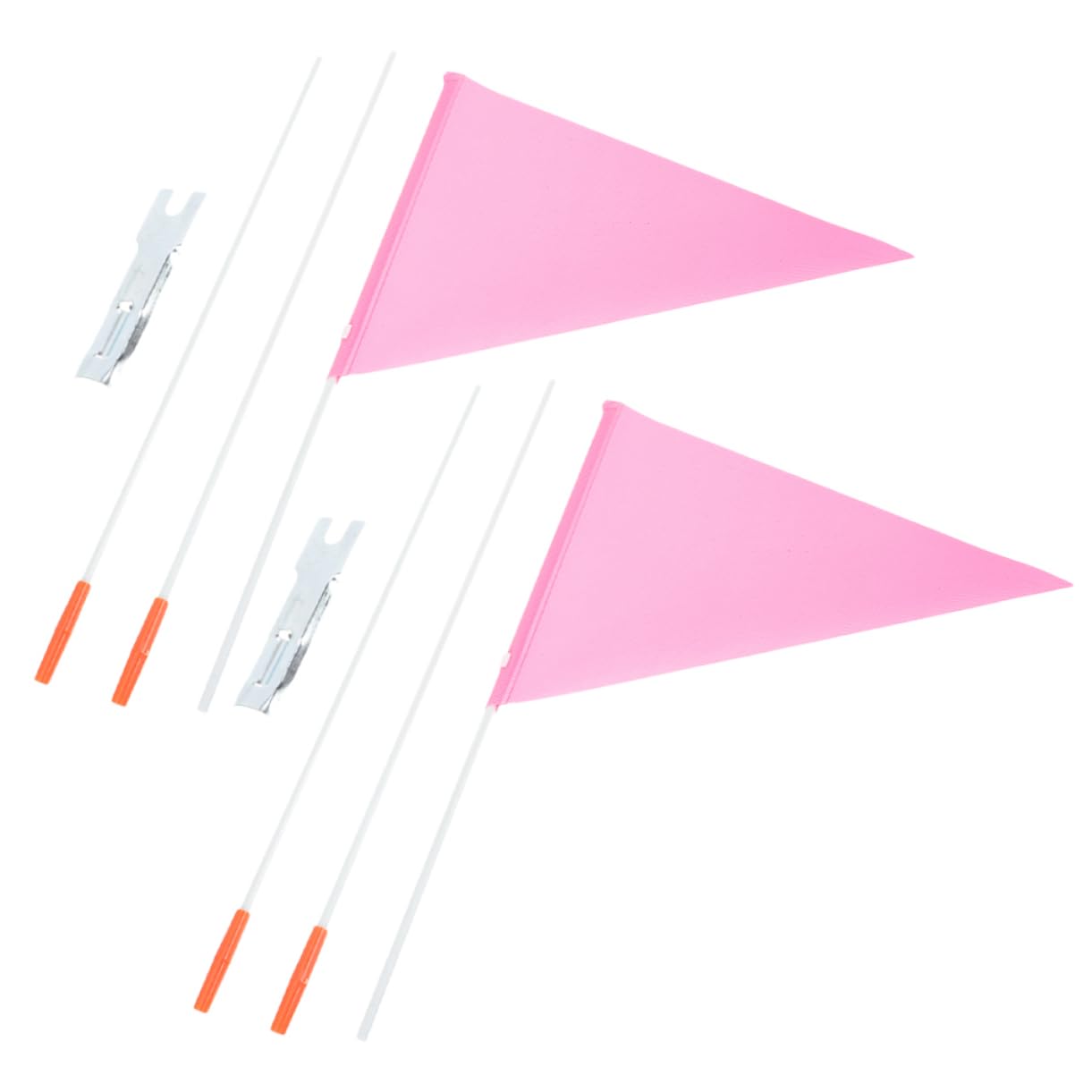 KICHOUSE 2 Sets Wear Resistant Bicycle Flags Durable Safety Flag Kit for Cycling Lightweight Compact Design for Holiday Celebrations Sports Events