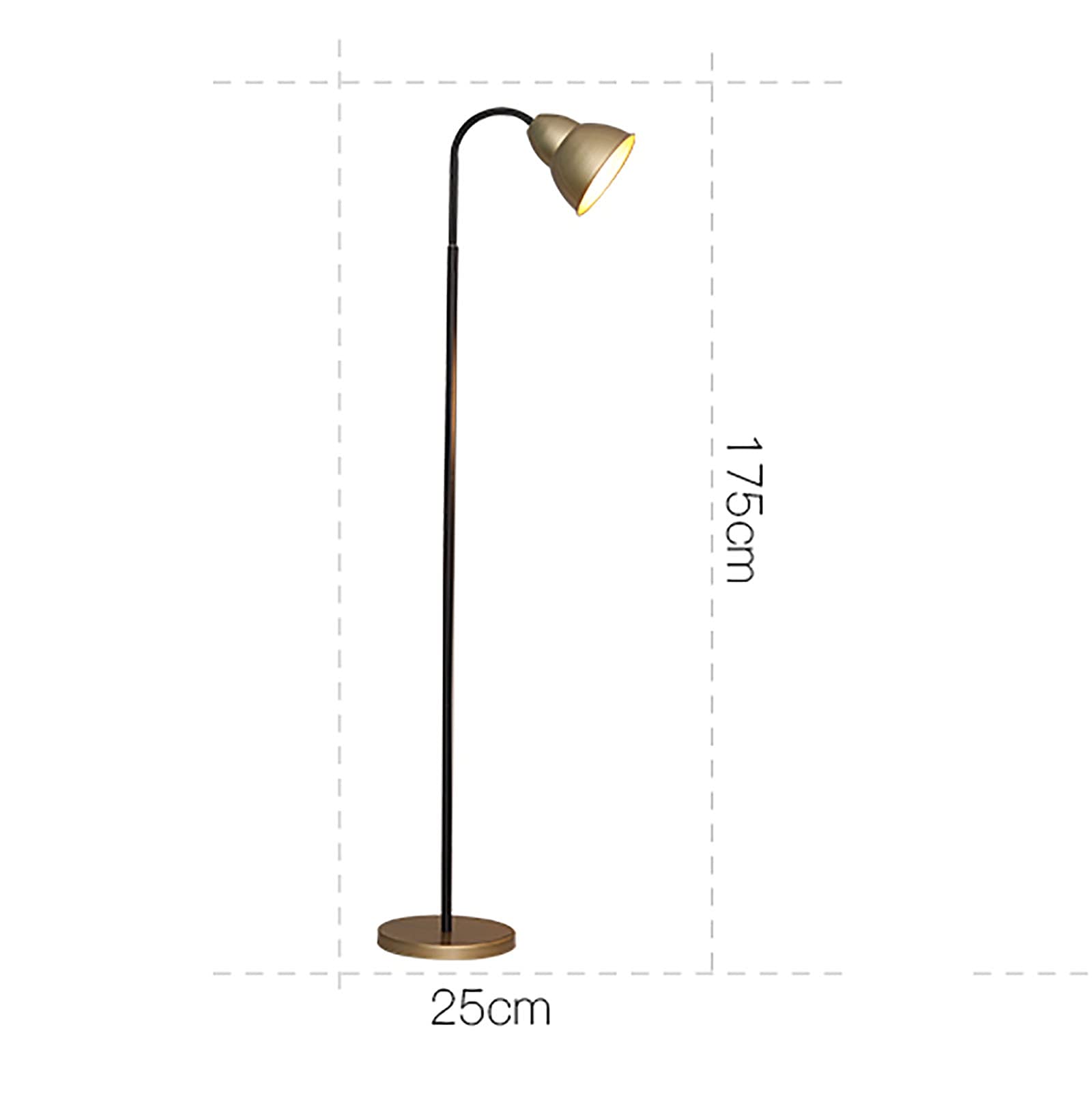 Lampada da Pavimento al Braccio a Collo di Cigno Regolabile, Lampada da Lettura per Angolo Luce Alta, Arredamento Ideale per casa, Soggiorno, Camera da Letto
