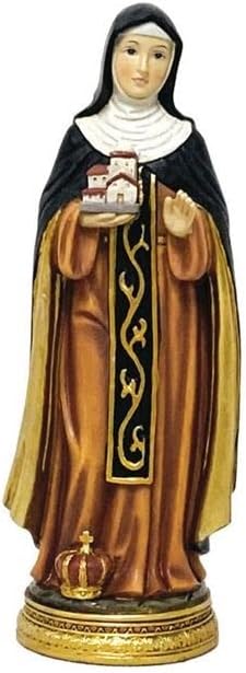 DRW Hand Painted Resin Santa Eduviges Figurine 12 cm