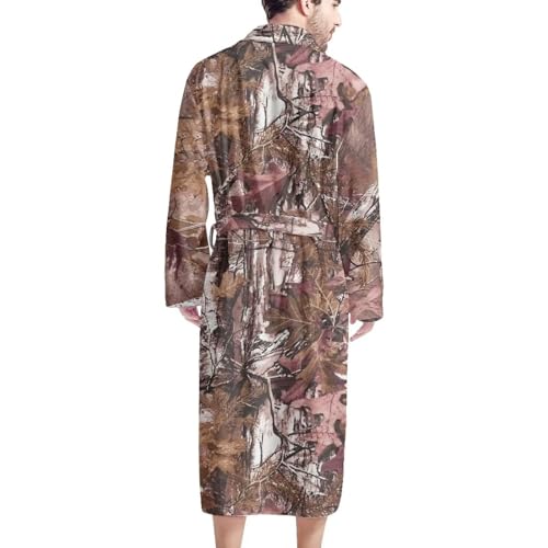 SEANATIVE Men's Winter Thermal Long Bathrobe Lovers Thick Warm Flannel Kimono Bath Robe Plus Size Nightgowns2