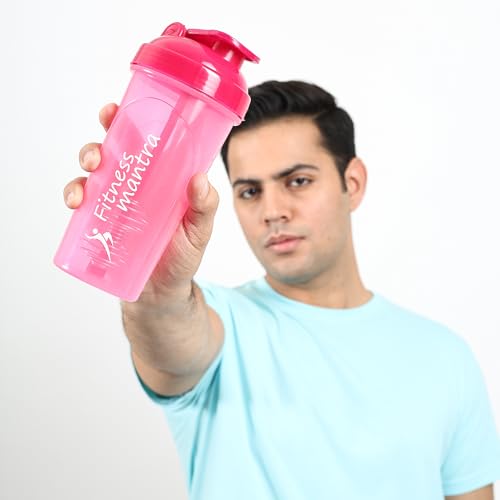 Image of Fitness Mantra 700ml Classic Shaker Bottle for Men & Women [Capacity 700 ml (Pink, 700ml)