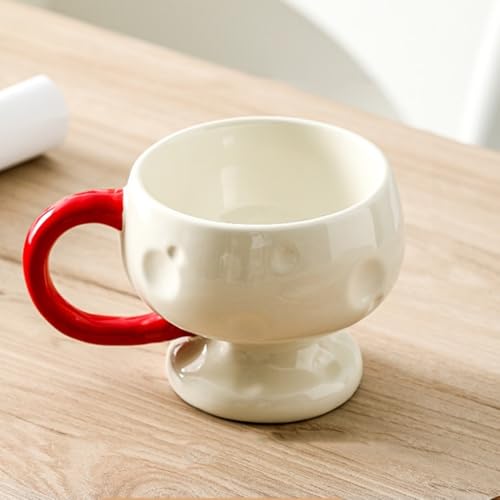 yanzhuen001 Mugs Large Capacity Creative Cups for Couples - Perfect Home Drinking Cups for Yoghurt and Coffee for Latte, Hot Tea, Milk(Red)