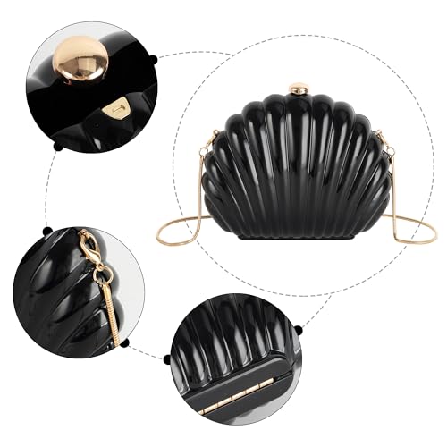 Image of Women Seashell Evening Bag Purse Mermaid Chain Strap Clutch Handbag Shoulder Bag | Seashell