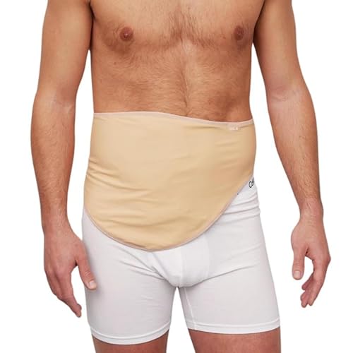 Ostomy belt for Men & Women, Beige These Ostomy bag covers Acts as Colostomy Belt, Ileostomy Belt as this Stoma Support belt is compatible W/Colostomy bags, Ileostomy bags. Made in Europe