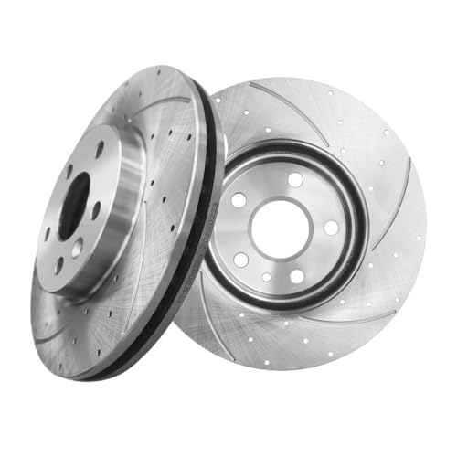 PM Auto Front 276mm Drilled Slotted Brake Disc Rotors Compatible With 2012-2020 Chevrolet Sonic