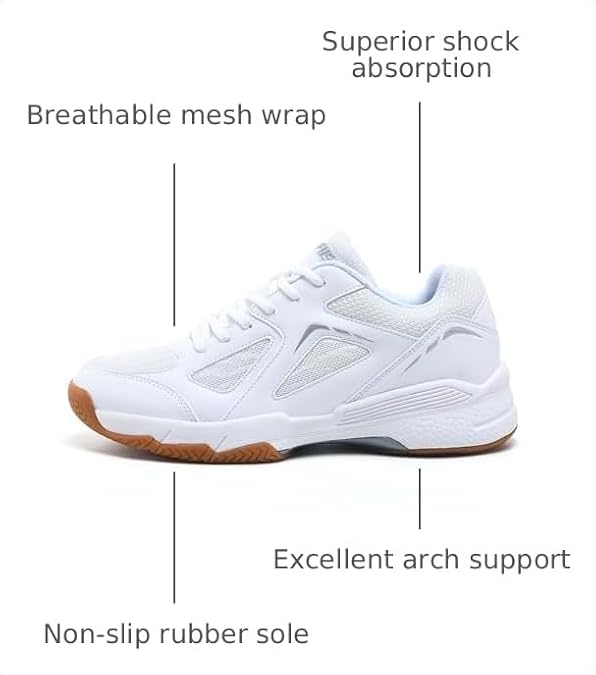 Women's Pickleball Shoes - AMZ-P601, Non-Slip, Cushioning, Anti-Torque, Breathable Court Shoes