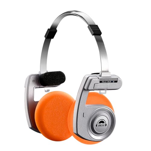 okcsc Auriculares clásicos retro, auriculares abiertos inalámbricos Bluetooth, auriculares plegables ultraligeros, membrana compuesta de grado de 40 mm, diseño de los años 80 y 90, modo de conexión BT
