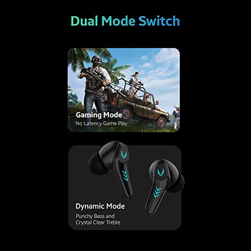 Image of TAGG Rogue 100Gt Bluetooth Truly Wireless Gaming in Ear Earbuds with 50Ms Low Latency for Better Gaming 20Hrs Playtime with Mic with Enc for Best Calling Made for Comfort Gaming (Black)