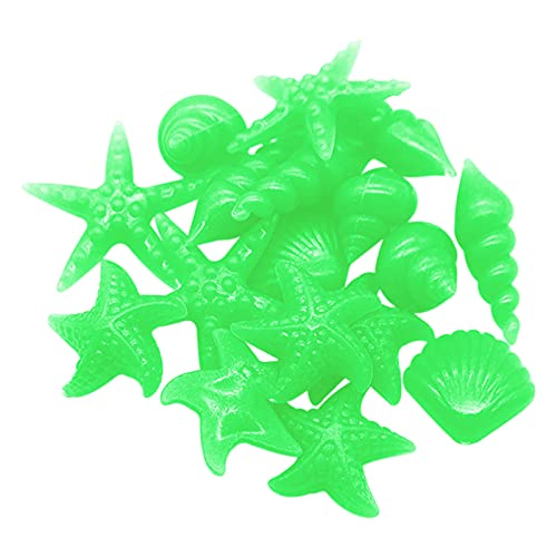 ZXXX Conch Shell Fish Tank Rocks, Fish Tank Gravel, Glow in The Dark Rocks, Aquarium Rocks for Fish Tank Decoration (Green)