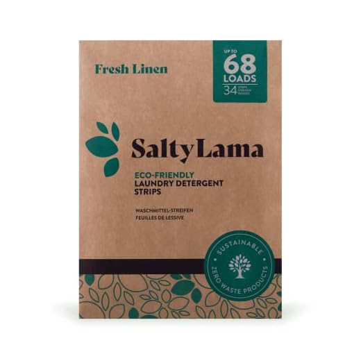 SaltyLama Eco-Friendly Fresh Linen Laundry Detergent Sheets, Washes Up to 68 Loads