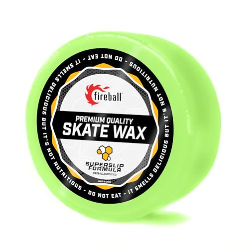 Fireball SuperSlip Pro Skateboard Wax for Rails - USA Made Skate Curb Wax for Scooters Aggressive Inline and Skateboards - Custom Formula Professional Skate Wax (Green)