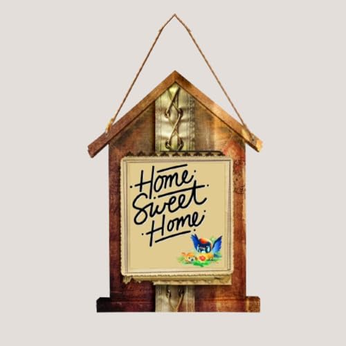 Image of PNF Poster And Frames Home Sweet Home Quote Wall art & Door Hanging Frame For Kitchen, Dining, restaurants Decor | Walland home Decor for Living Room | Room Decor Wall Decor Items For Bedroom | (Wooden, 11x9 Inch,brown)-2-1
