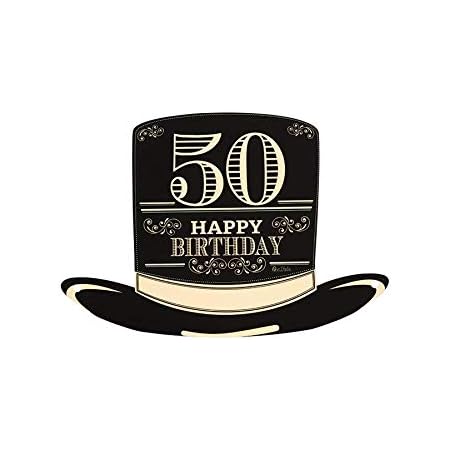 Givi Italia Cappello a Cilindro Piatto in Carta con Laccio 50 Anni Happy  Birthday Festa Compleanno 4 pz : Amazon.it: Giochi e giocattoli
