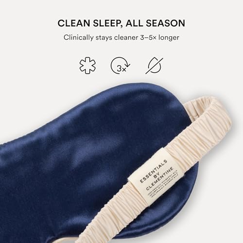 Image of Clementine Mulberry Silk Sleep Mask | Full Blackout Contoured Eye Mask for Sleeping | Organic & Non-Toxic | Oversized Night Blindfold | Hypoallergenic & Frizz-Free Eye Cover for Deep Sleep