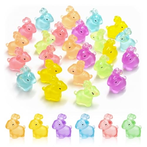 24 Pieces Mini Goat Animals Luminous Mini Resin Animals for Dollhouse Micro Fairy Garden Landscape Aquarium Birthday Decorations