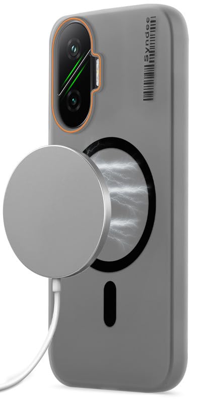 Mr. Case Back Cover for Poco F7 5G Sleek Frosted Translucent Back Only Compatible with Wireless Magnetic Accessories | Anti-Scratch Shockproof Phone Case - Black-image-35