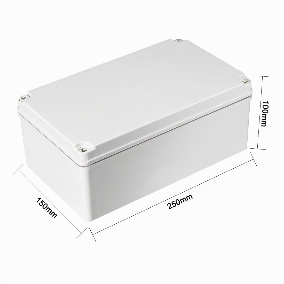 sourcing map 250x150x100mm Boîtier en plastique ABS électronique bricolage boîte de jonction Gris