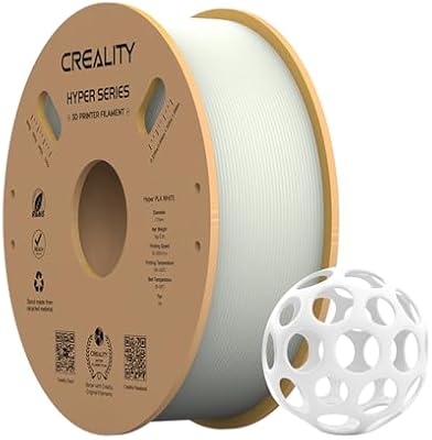 Creality Hyper PLA Filament 1.75mm, High-Speed 3D Printing Filament Up to 600mm/s, ±0.02mm Accuracy, 3D Printing Filament Fits for Most FDM 3D Printers (White)