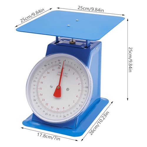 PDTHADP Tabletop Industrial Dial Scale 220 Lbs High Accuracy Mechanical Dial Scale 13 x 13in Heavy Duty Portion-Control Mechanical Scales for Home Kitchens Small Shops Food Markets Bakeries