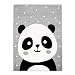 MyShop24h - Tappeto per bambini a pelo corto, per la cameretta dei bambini, a pelo piatto, con orsetto panda bianco a pois in 3 colori, dimensioni in cm: 160 x 225 cm, colore: grigio