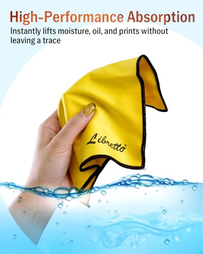 Libretto Supermicrofiber Cleaning Cloths for Musical Instruments, 3 Sizes (15x15, 20x20, 30x30 cm), Lint-Free & Scratch-Free for Brass, Woodwinds, Strings