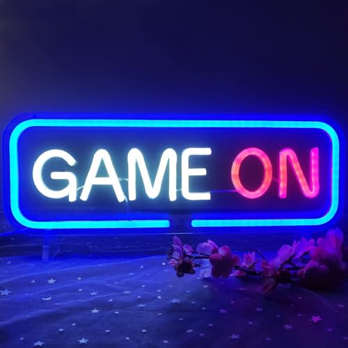 Image of LED Game Sign Game Zone Neon Signs Gaming Room Wall Art Decor Man Cave Lights Signs Gamer Home Bedroom Decoration USB Powered Brightness Adjustable