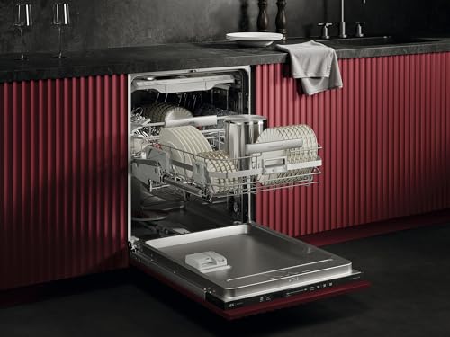 Vollintegrierter AEG 9000 XXL Geschirrspüler, 60cm, smarte WiFi Spülmaschine mit Hebefunktion, vielseitige Körbe, 5cm mehr Innenraum, flüsterleise 36 dB, A-10%, TimeOnFloor, Push2Open, GI9700X4PC