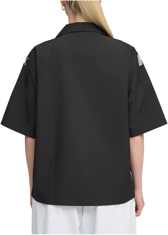 PUMA Mens Future..Archive Graphic Boxy Racer Short Sleeve Button Up Shirt Casual Tops Casual - Black