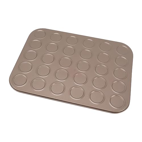 Zhangpu Molde Superior para Muffins, Molde para Hornear Macarrones, Bandeja para Muffins, para Hornear, Redondo Antiadherente de Acero Al Carbono para para en Horno (30 hoyos)