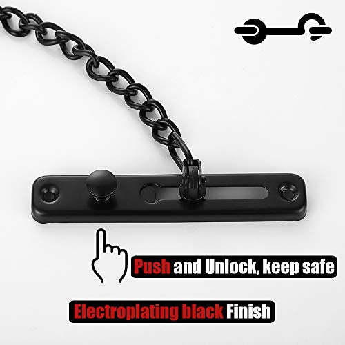 Jqk Door Chain Lock Black, Stainless Steel Door Guard With Spring Anti-Theft Press Lock, Matte Black, Hdc100-Pb #TOP2