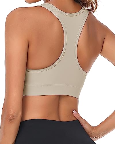 Image of Oalka Women's Racerback Sports Support Workout Running Bras | Oalka Women's Racerback Sports Support Workout Running Bras