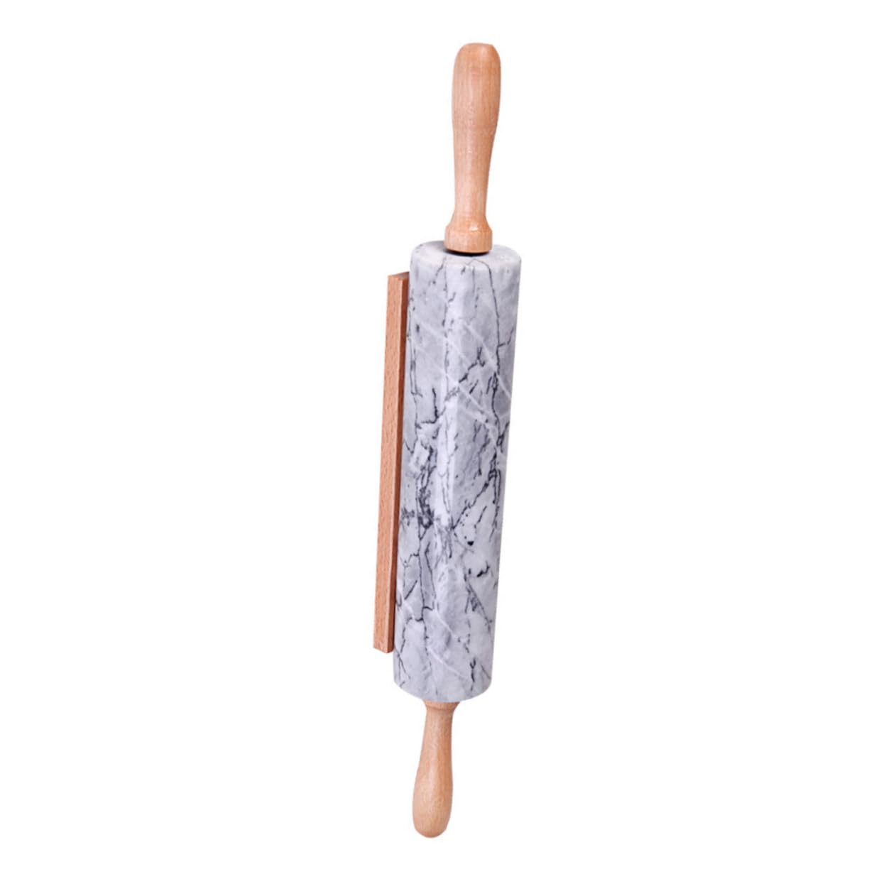 Cabilock Rodillo de Mármol para Masa Mango de Madera, Diseño Sencillo, Práctico y Multiuso para Hornear en Casa