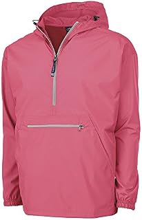 Charles River Apparel Pack-N-Go Wind & Water-Resistant Pullover (Reg/Ext Sizes), Coral, XXL