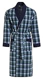 Revise RE-501 Herren Bademantel - Morgenmantel – Kariert - 100% Baumwolle - Grün / Dunkelblau 1050 - Gr. XXL