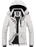GEMYSE Women's Mountain Waterproof Ski Snow Jacket Winter Windproof Rain Jacket (Pure White,X-Large)