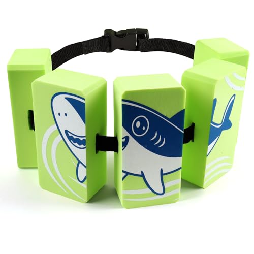 Schwimmgürtel Kinder 3–6 Jahren, Verstellbarer Schwimmgürtel Kinder Schwimmhilfe mit 5 Eva Schwimmkissen, Schwimmgurtel für Knder 15-30 kg (Grün)