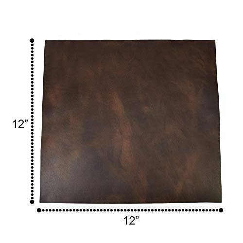 Hide & Drink, Leather Square For Crafts (12 X 12 In.), Tooling, Hobby Workshop, Medium Weight (1.8 Mm), Durable Fine Grain Leather, Handmade Includes 101 Year Warranty (Bourbon Brown) #TOP4