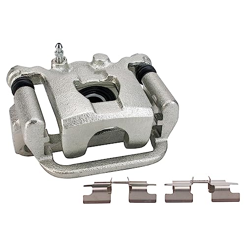 Image of TRQ Rear Brake Caliper Set Zinc Coated Hardware Brackets Compatible with 2007-2012 Nissan Sentra