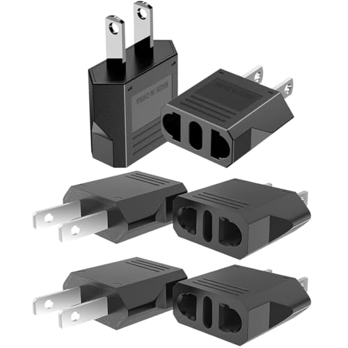 NHQZ 6 pezzi Presa Universale da Viaggio,Adattatore Presa Americana,per spina Europea a Americana, Universale per US/Cina/Giappone/Canada/