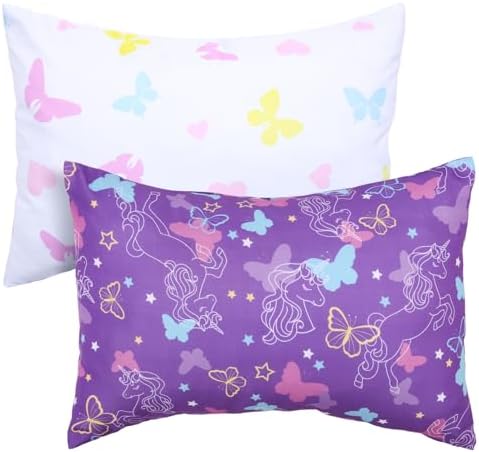 UOMNY Toddler Pillowcases for Girls 13X18 12x16 14x19 Butterfly Baby Pillow Case 2 Pack Small Pillow Covers for Travel Pillow