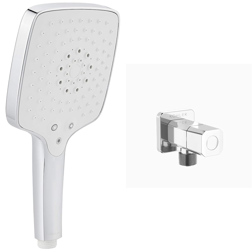 Kohler Rain Duet Multi Mode Square Hand Shower for Bathroom - Silver with Chrome Finish - Handheld S (B0CDQL9Q7M) Amazon Price History, Amazon Price Tracker