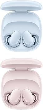 Xiaomi Wireless Earbuds, Redmi buds 6, Play, 36 Hours Playtime, AI Noise-Reduction During Calls, Low Latency Model, Ultra Lightweight, Compatible with Google Fast Pairs, Rapid Charging, USB Type-C, Blue + Wireless Earphones, Redmi buds 6, Play, Pink