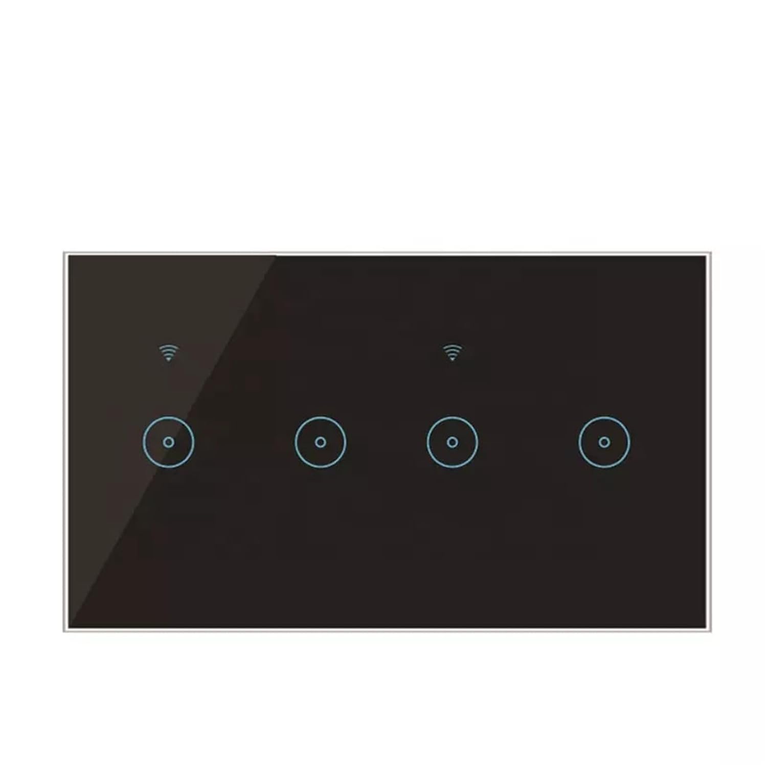 WiFi Smart Wall Light Switch 10A Glass Touch Panel WiFi Interuptor Wireless Remote Control Tuya Voice Control 4-Gang Black tuya